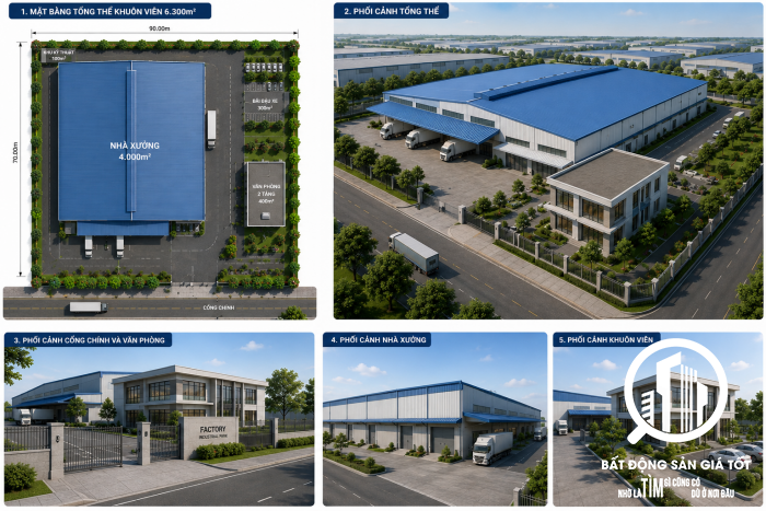 Chào bán Nhà xưởng 6300m2 diện tích sử dụng 6000m2 - KCN Phú An Thạnh - Tây Ninh